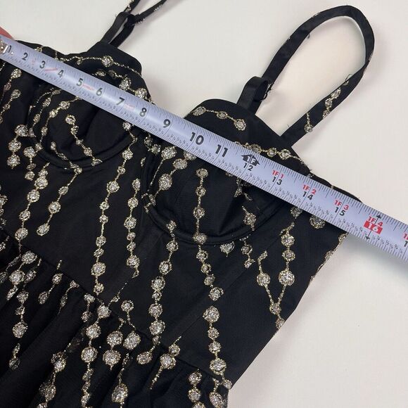 Moda International Y2K Corset Mini Dress 6 Sparkly Gothic Whimsigoth grunge - Picture 6 of 12